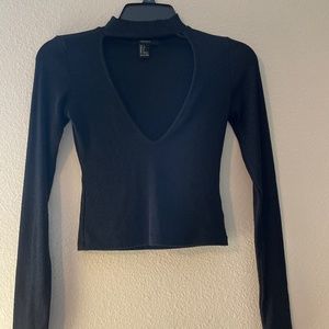 Black Long sleeve crop top